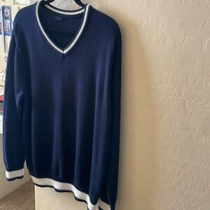 Johngat navy woman’s v neck sweater